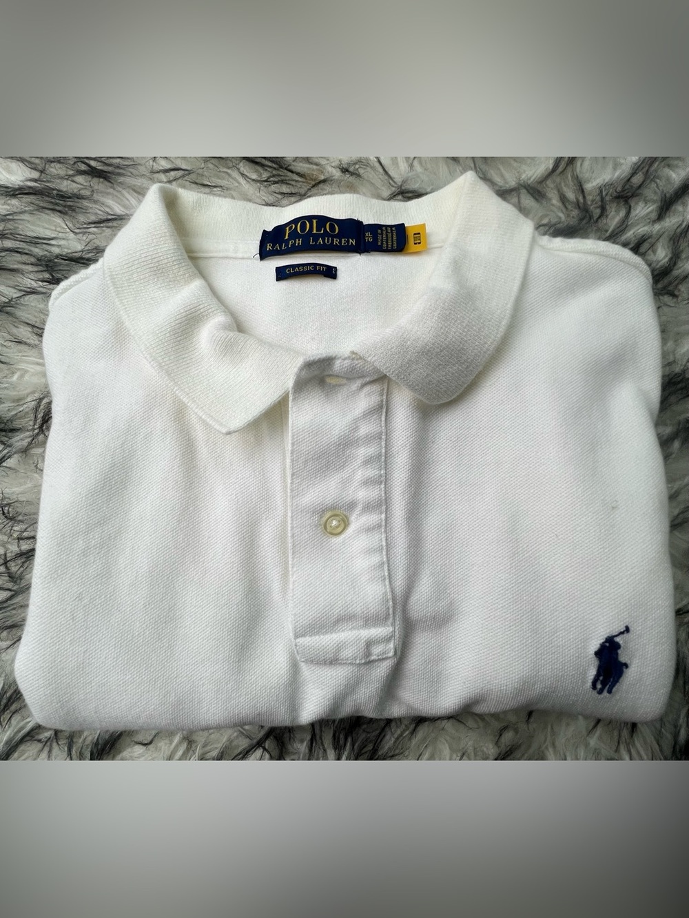 Polo by Ralph Lauren White Polo Shirt with Navy Pony
